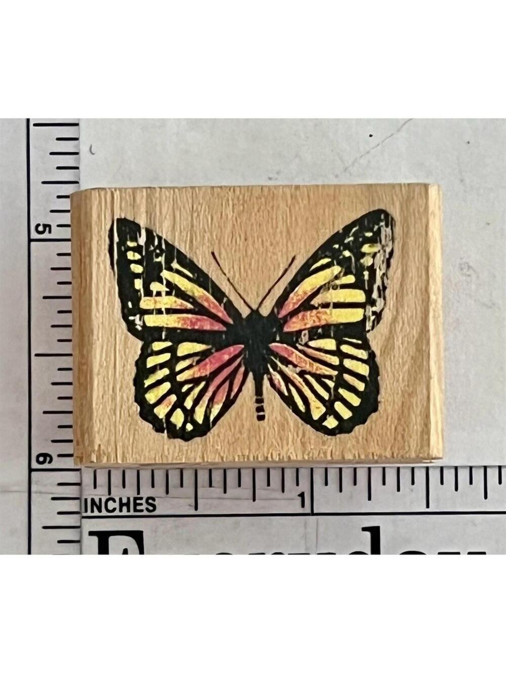 Butterfly Wood Mounted Rubber Stamp Nature Insect Craft Scrapbooking